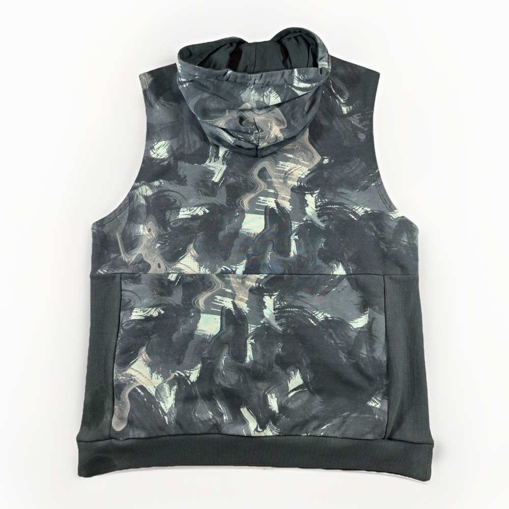 Fabletics Mens XXL Sleeveless Hoodie Vest Athletic Half Zip Marble Print - Picture 5 of 8